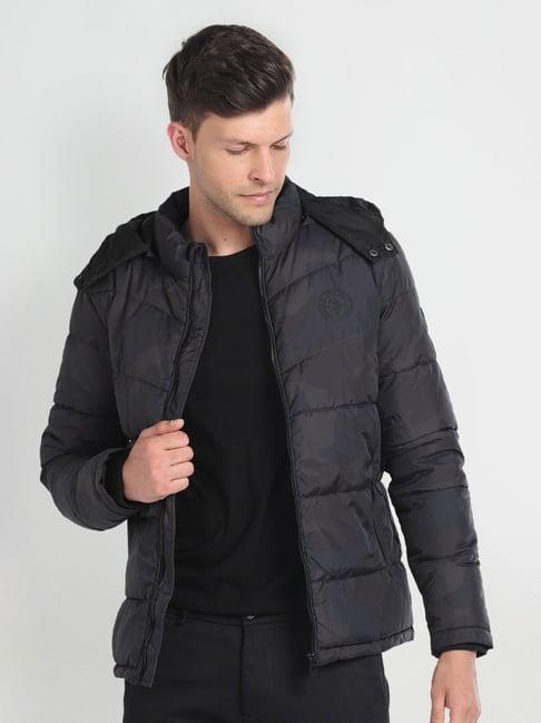 u.s. polo assn. denim co. z black regular fit quilted hooded jacket