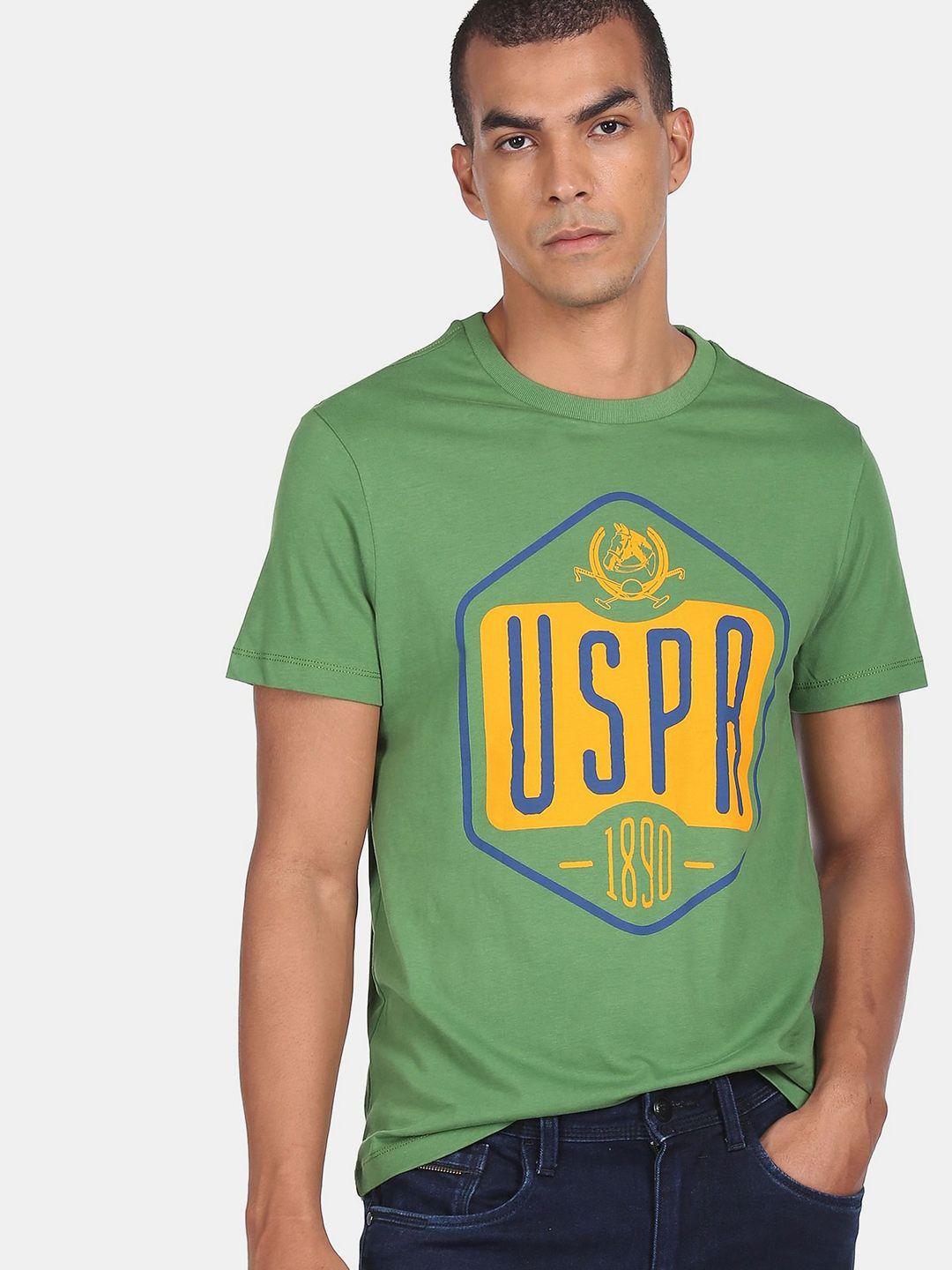 u.s. polo assn. denim co.men green typography t-shirt