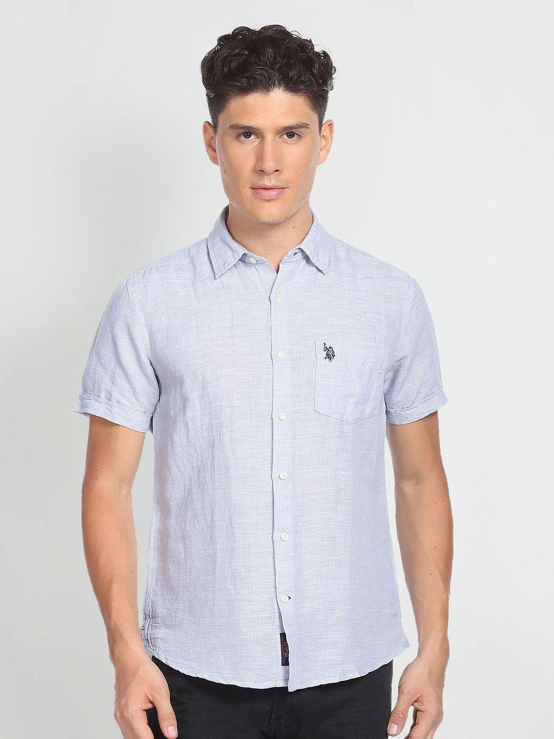 u.s. polo assn. denim co.spread collar  opaque casual shirt