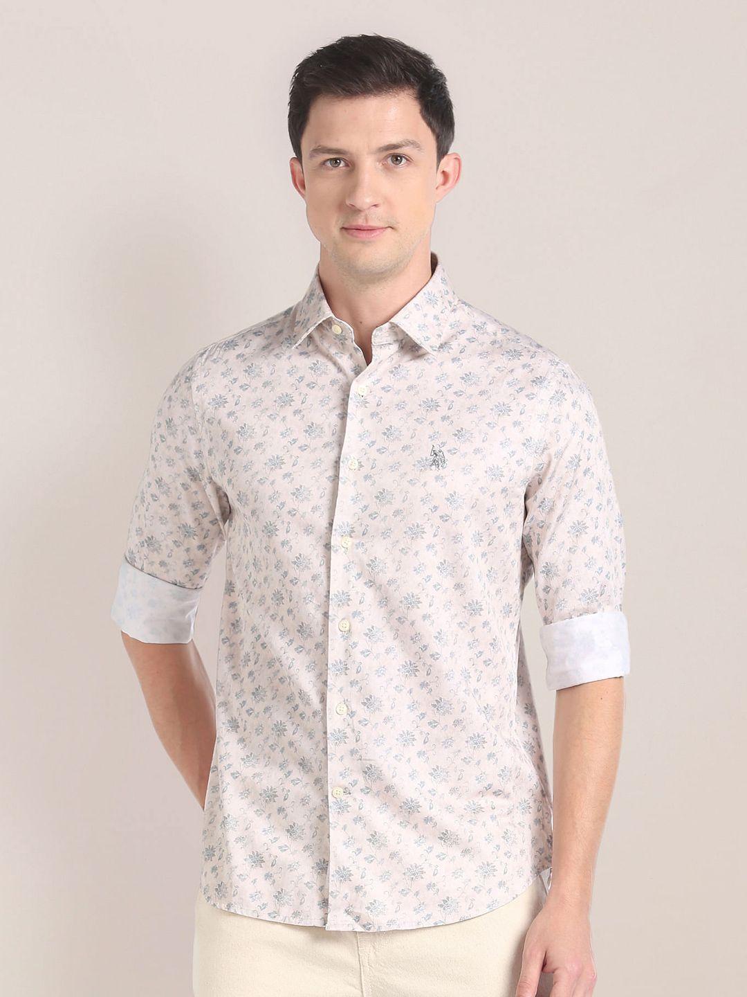 u.s. polo assn. floral printed pure cotton casual shirt