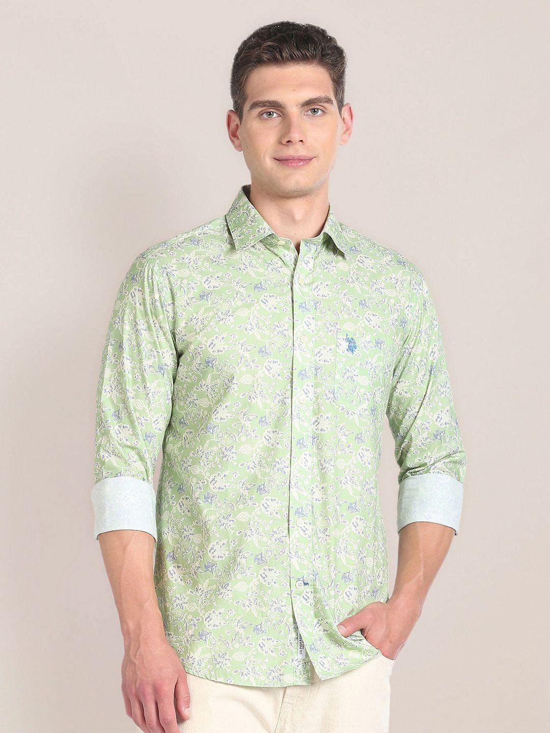 u.s. polo assn. floral printed pure cotton casual shirt