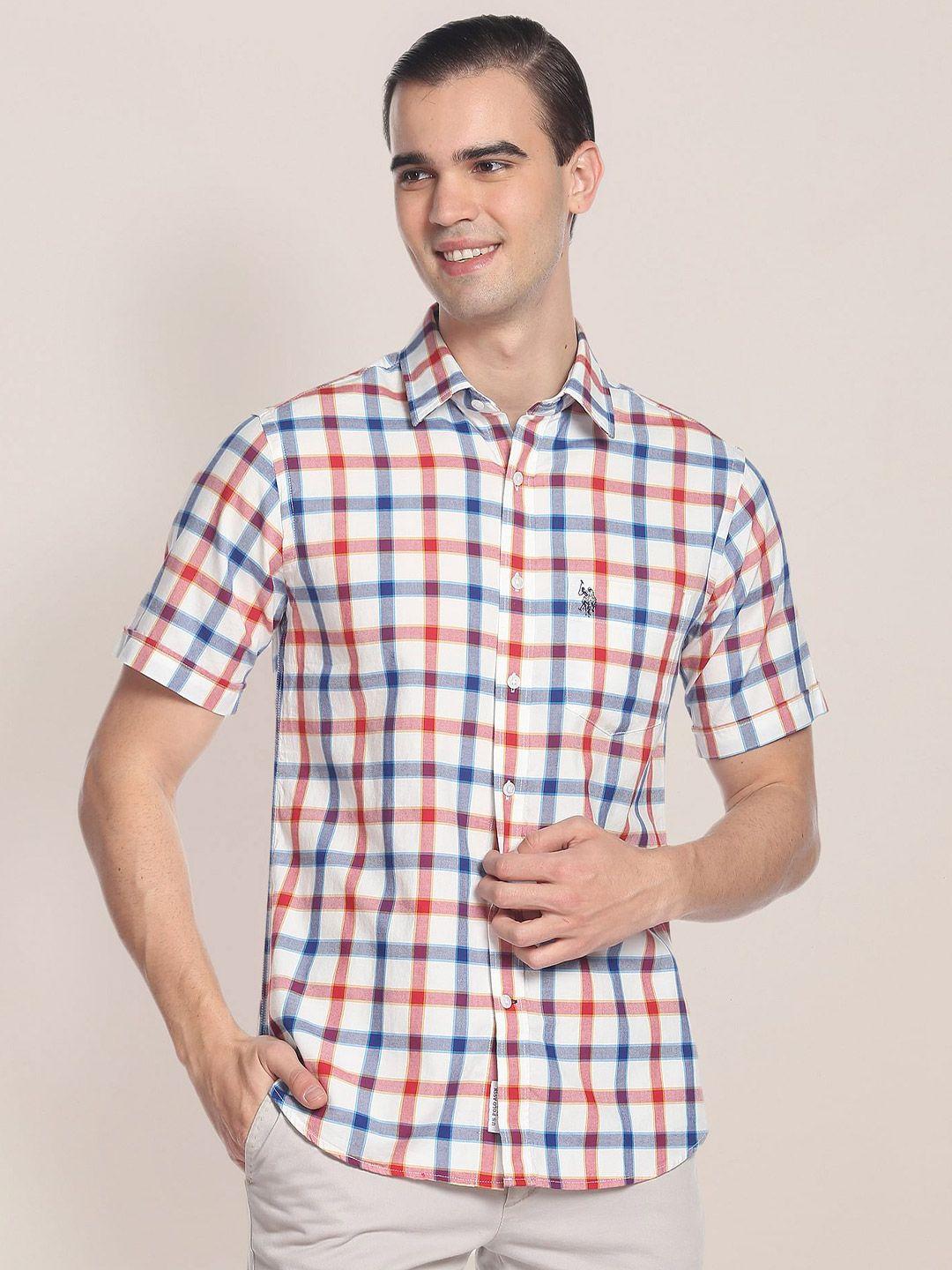 u.s. polo assn. gingham checks checked pure cotton casual shirt