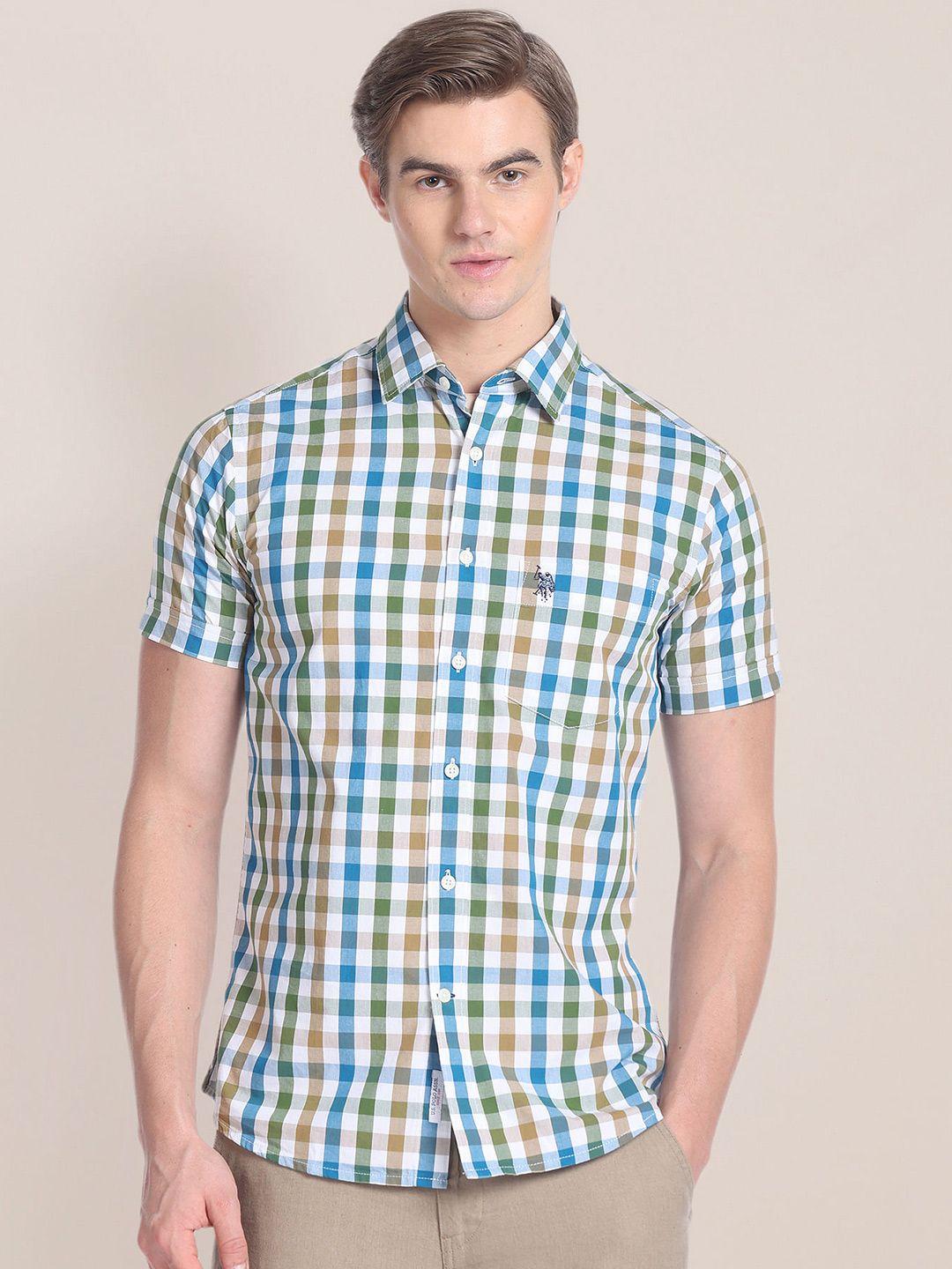 u.s. polo assn. gingham checks opaque checked cotton casual shirt