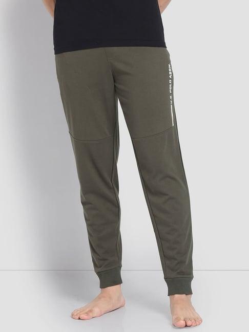 u.s. polo assn. green cotton regular fit lounge pants