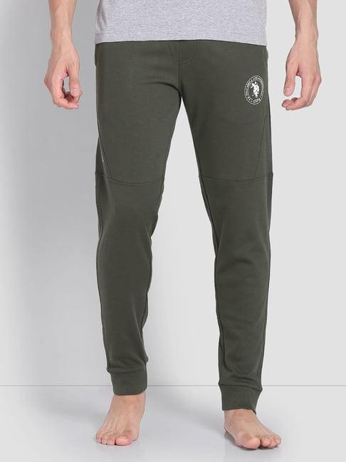 u.s. polo assn. green cotton regular fit lounge pants