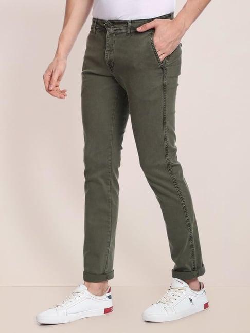 u.s. polo assn. green cotton slim fit chinos