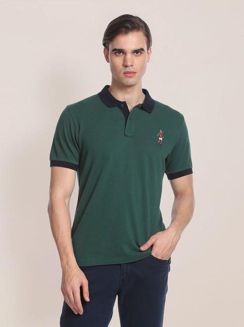 u.s. polo assn. green slim fit cotton polo t-shirt