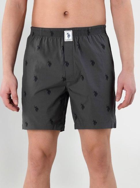 u.s. polo assn. grey cotton regular fit printed boxers