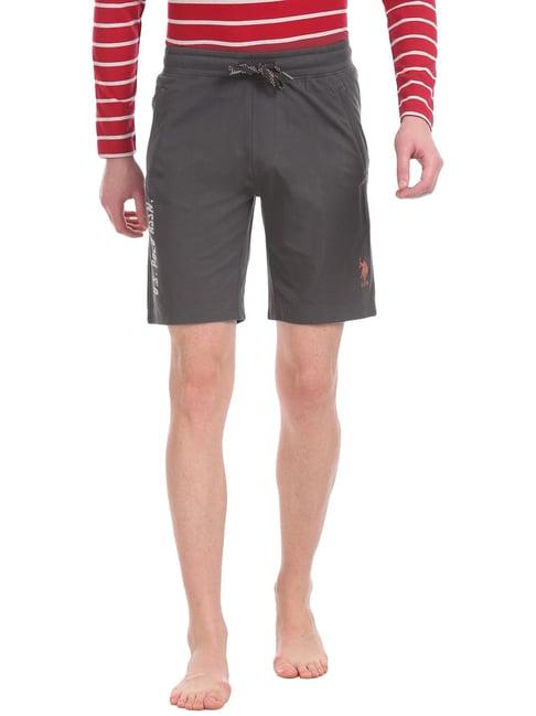 u.s. polo assn. grey cotton regular fit shorts