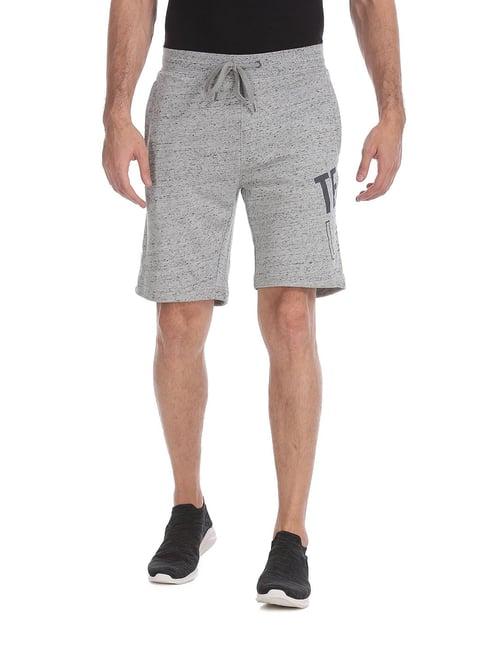 u.s. polo assn. grey melange printed shorts