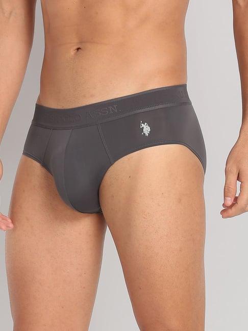 u.s. polo assn. grey melange regular fit briefs