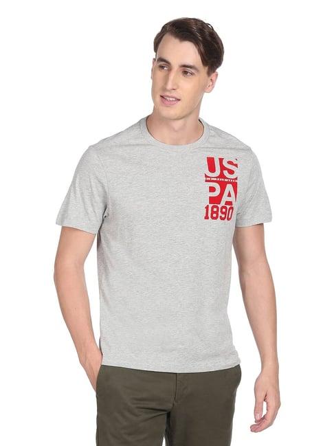 u.s. polo assn. grey regular fit printed t-shirt