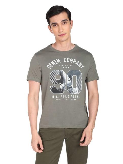 u.s. polo assn. grey regular fit printed t-shirt