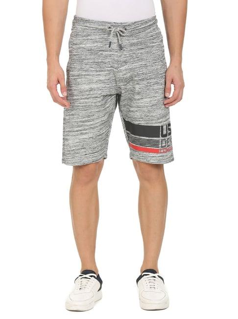 u.s. polo assn. grey regular fit self pattern shorts