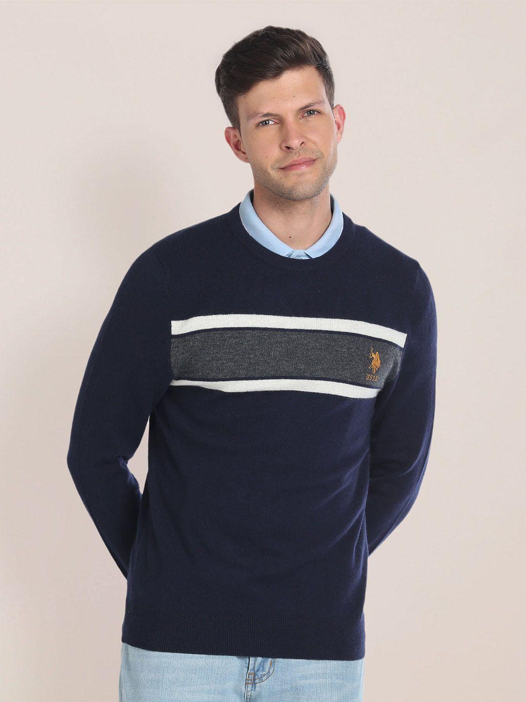 u.s. polo assn. horizontal striped long sleeves pullover