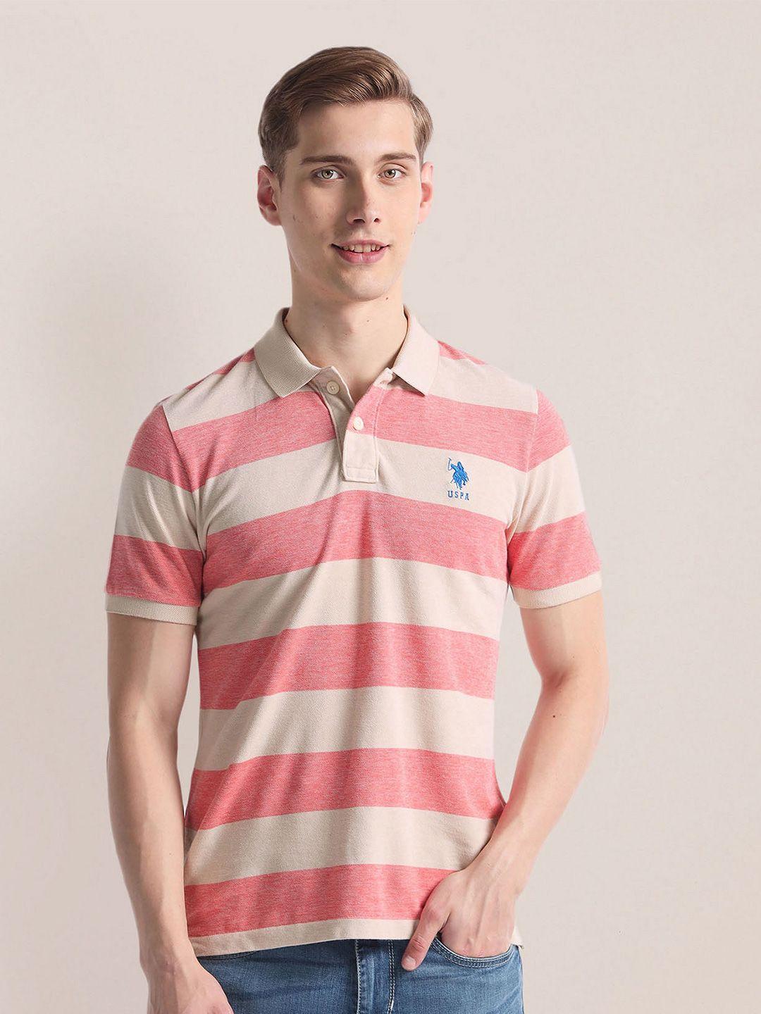 u.s. polo assn. horizontal striped polo collar slim fit t-shirt