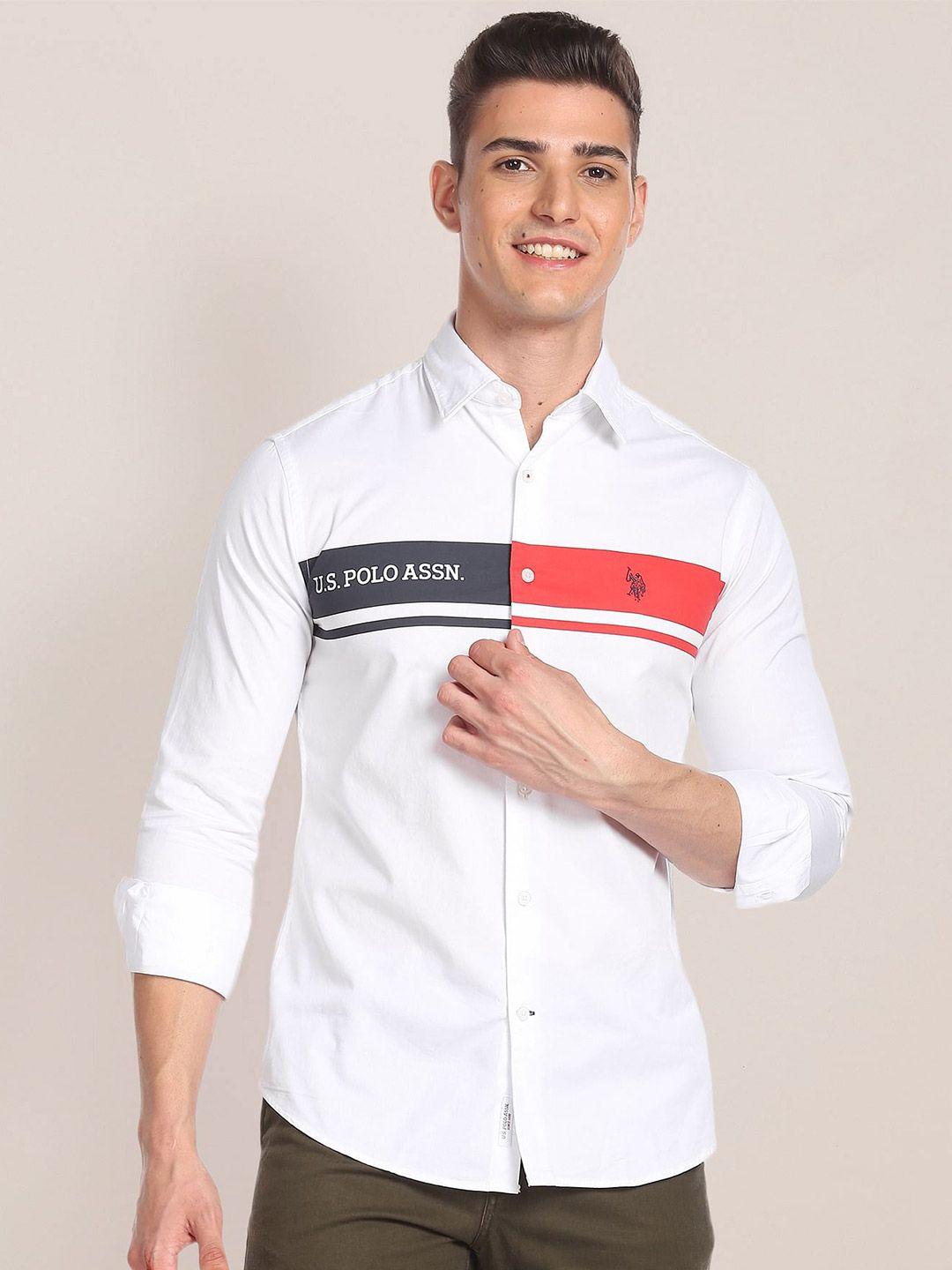 u.s. polo assn. horizontal striped pure cotton shirt