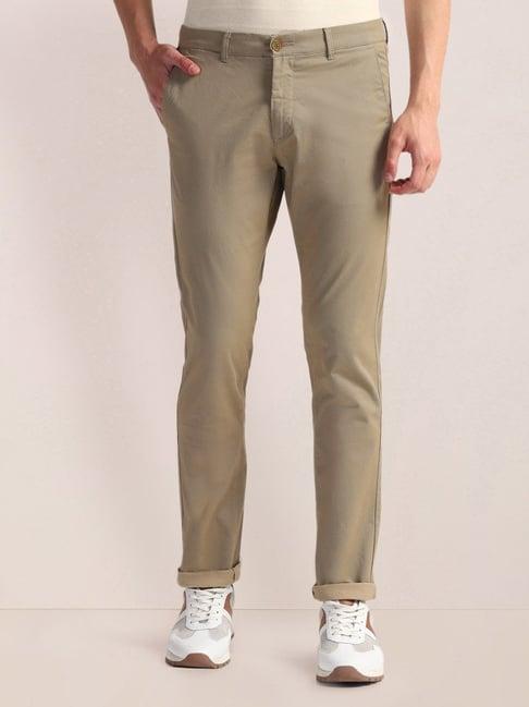 u.s. polo assn. khaki cotton slim fit printed chinos