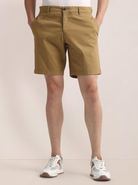 u.s. polo assn. khaki cotton slim fit shorts