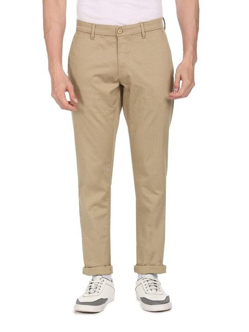 u.s. polo assn. khaki regular fit flat front trousers