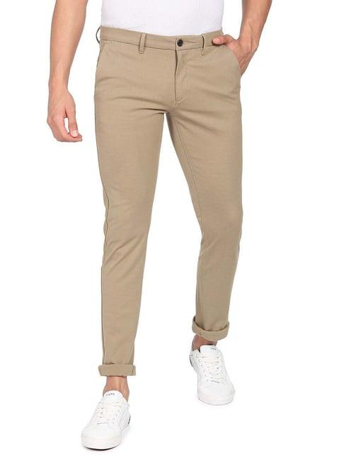 u.s. polo assn. khaki slim fit flat front trousers