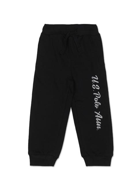 u.s. polo assn. kids black printed joggers