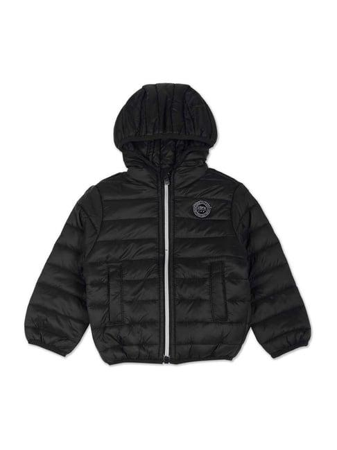 u.s. polo assn. kids black regular fit full sleeves 1quilted jacket