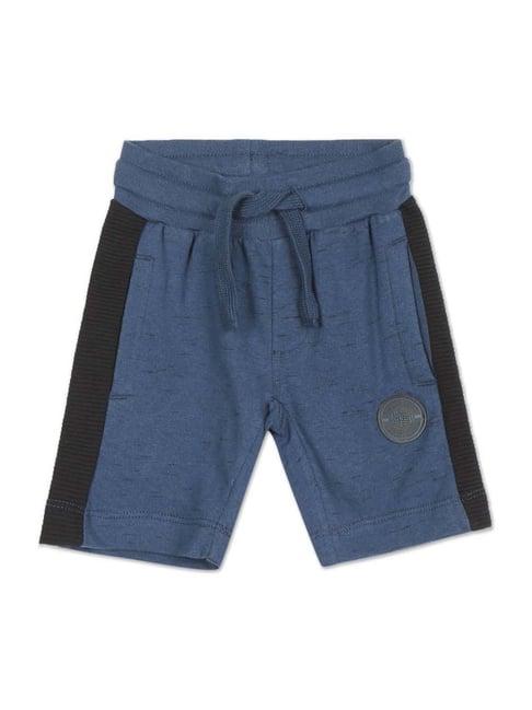 u.s. polo assn. kids blue & black cotton color block shorts