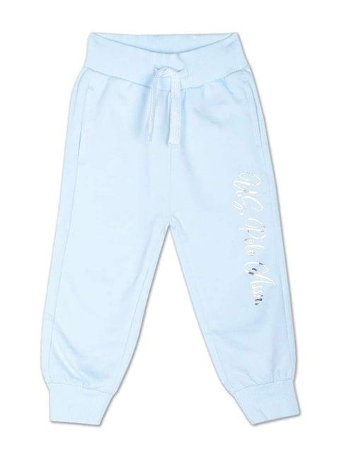 u.s. polo assn. kids blue cotton printed trackpants