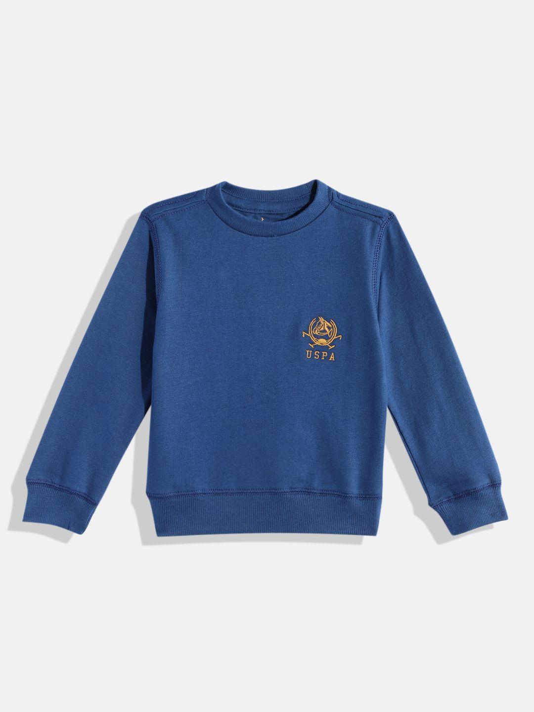 u.s. polo assn. kids boys blue pure cotton sweatshirt