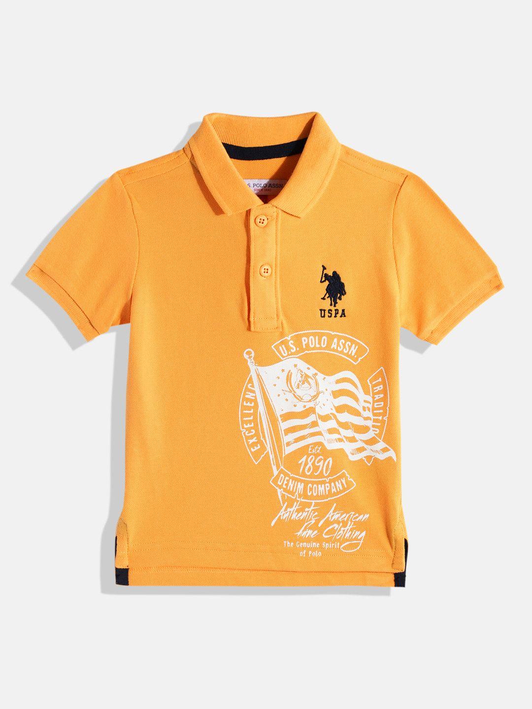 u.s. polo assn. kids boys brand logo placement print polo collar pure cotton t-shirt
