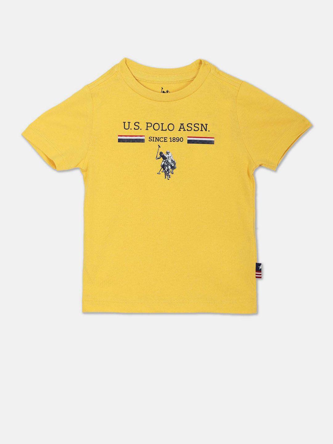 u.s. polo assn. kids boys brand logo printed pure cotton t-shirt