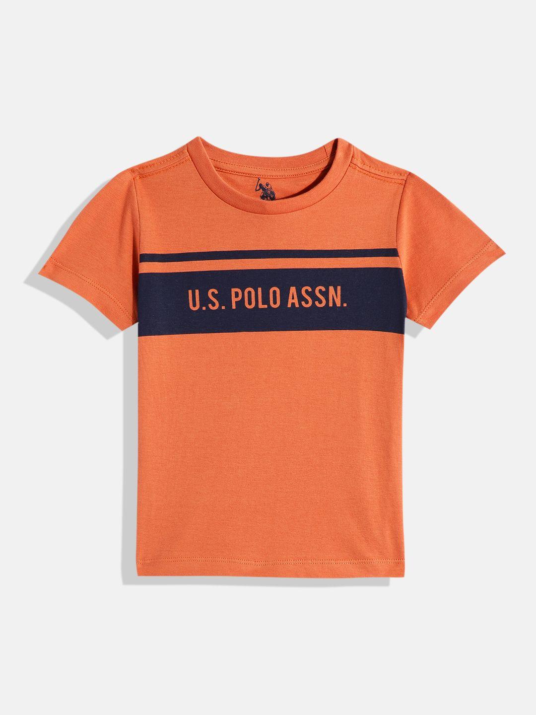 u.s. polo assn. kids boys brand logo printed pure cotton t-shirt