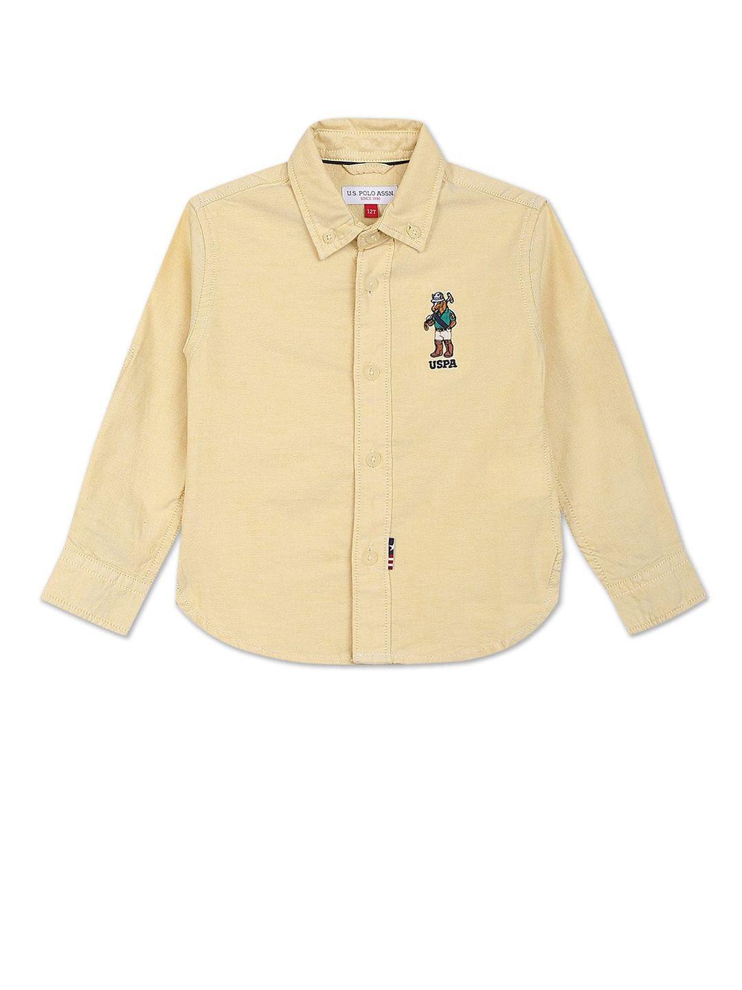 u.s. polo assn. kids boys button-down collar pure cotton casual shirt