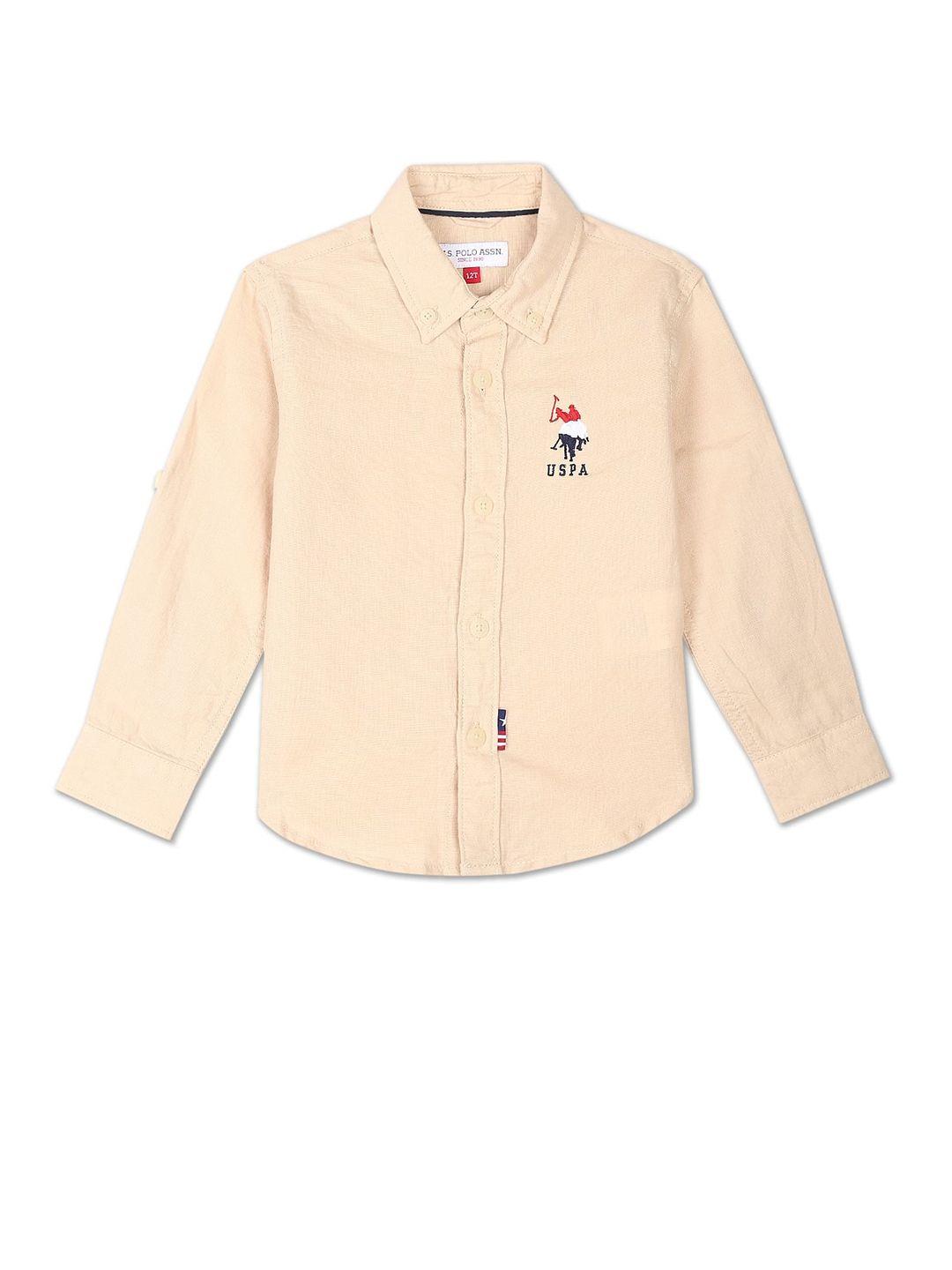 u.s. polo assn. kids boys casual cotton linen shirt