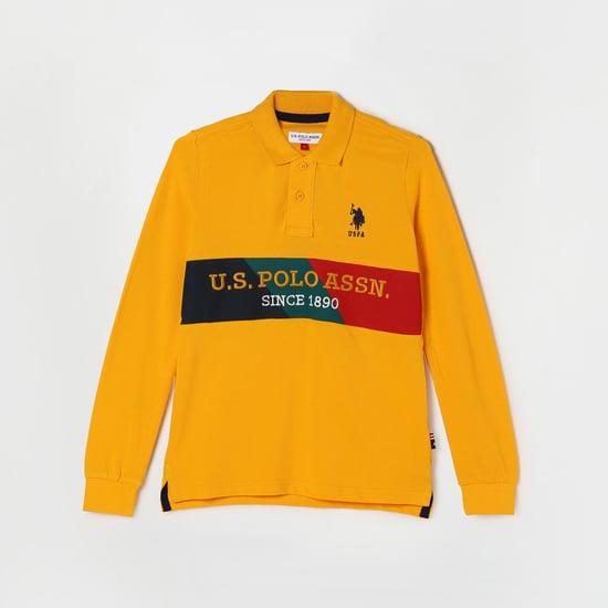 u.s. polo assn. kids boys colourblock polo t-shirt