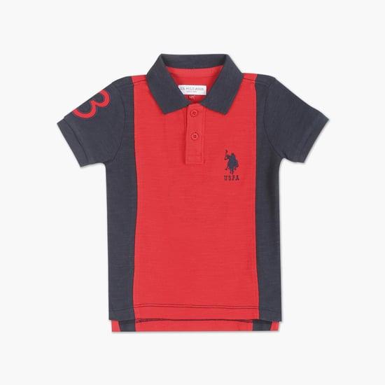 u.s. polo assn. kids boys colourblocked polo t-shirt