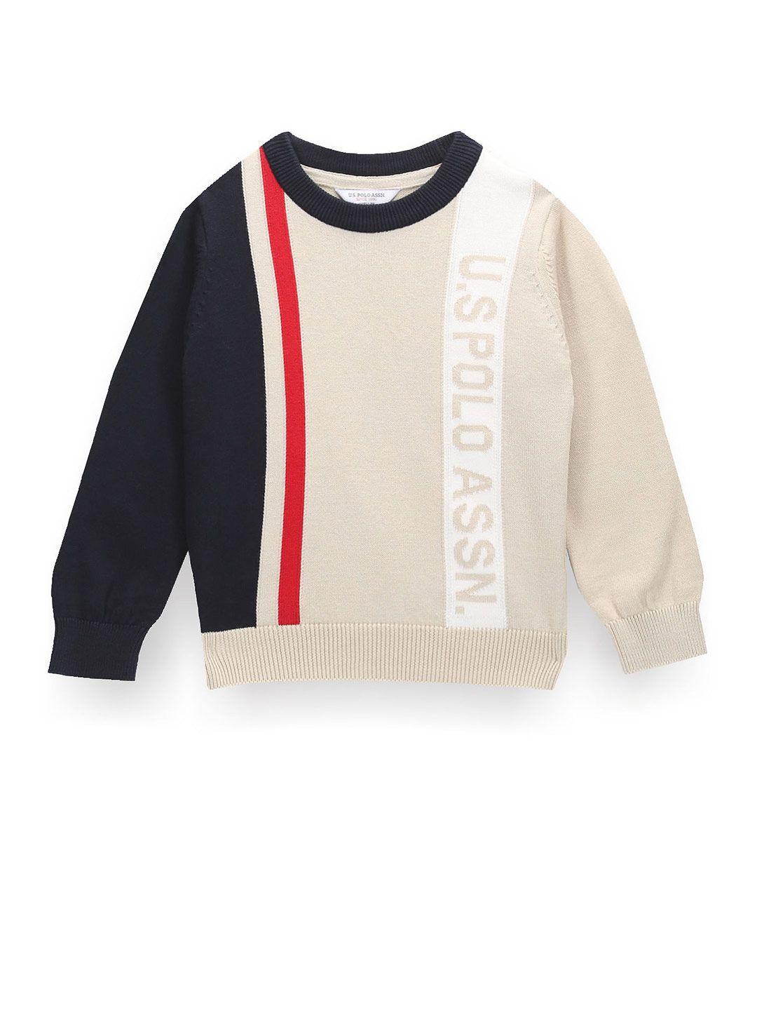 u.s. polo assn. kids boys colourblocked pullover