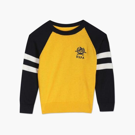 u.s. polo assn. kids boys colourblocked raglan sleeves sweater