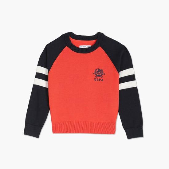 u.s. polo assn. kids boys colourblocked sweater