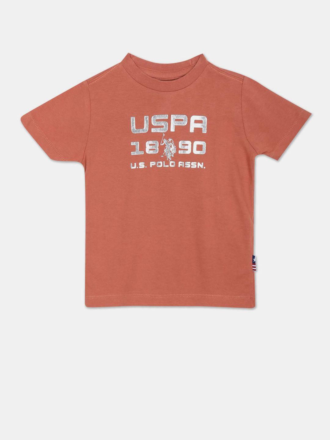 u.s. polo assn. kids boys cotton typography print t-shirt