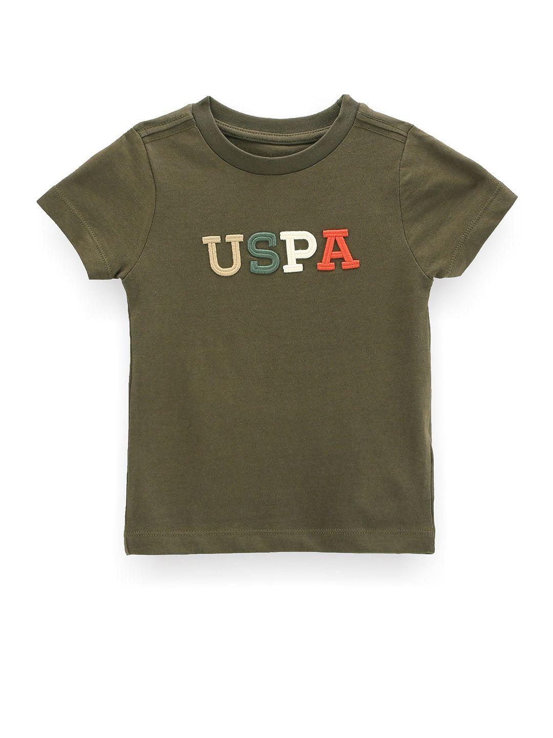 u.s. polo assn. kids boys embroidered detail pure cotton t-shirt