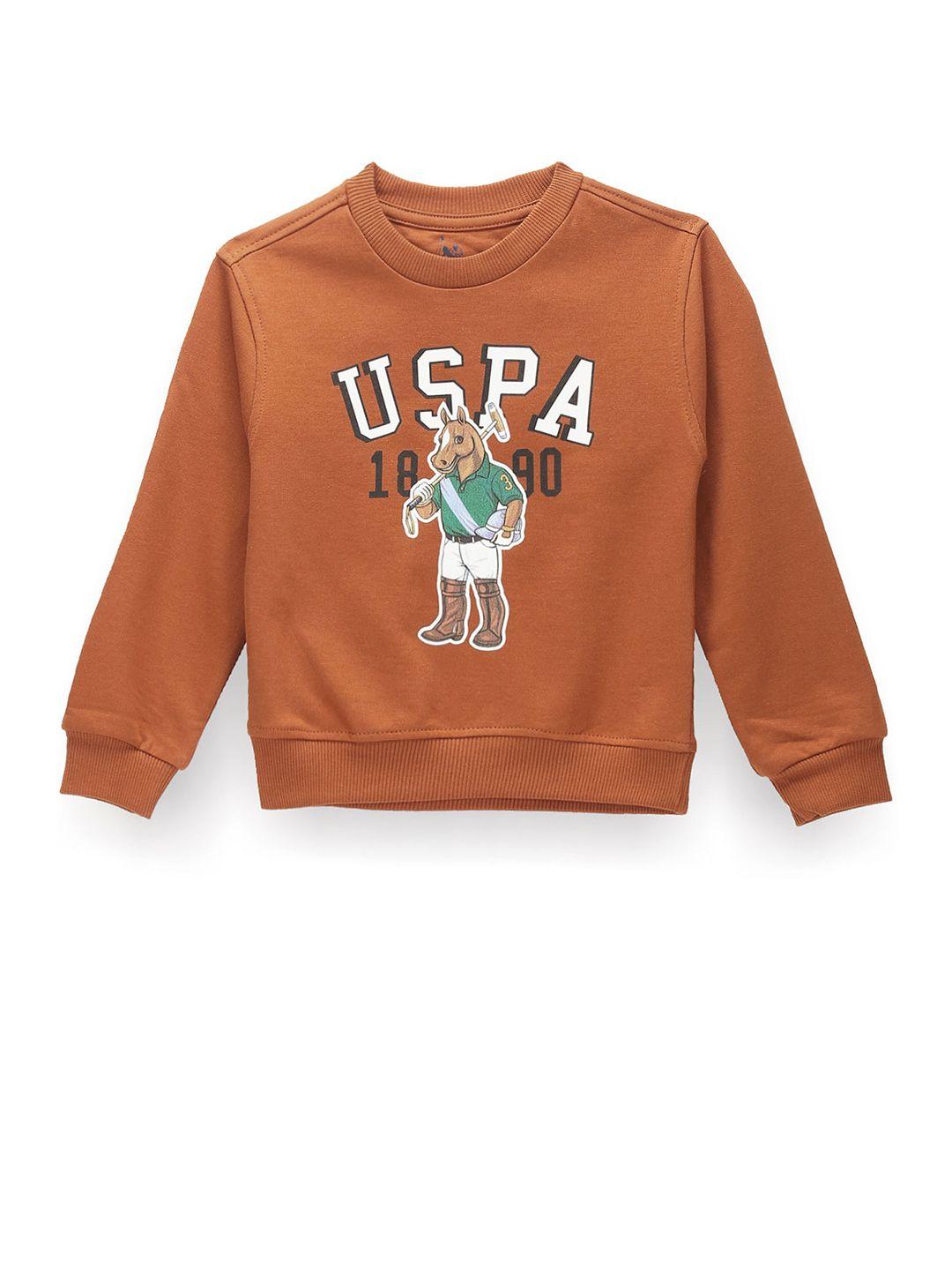 u.s. polo assn. kids boys graphic printed cotton pullover sweatshirt