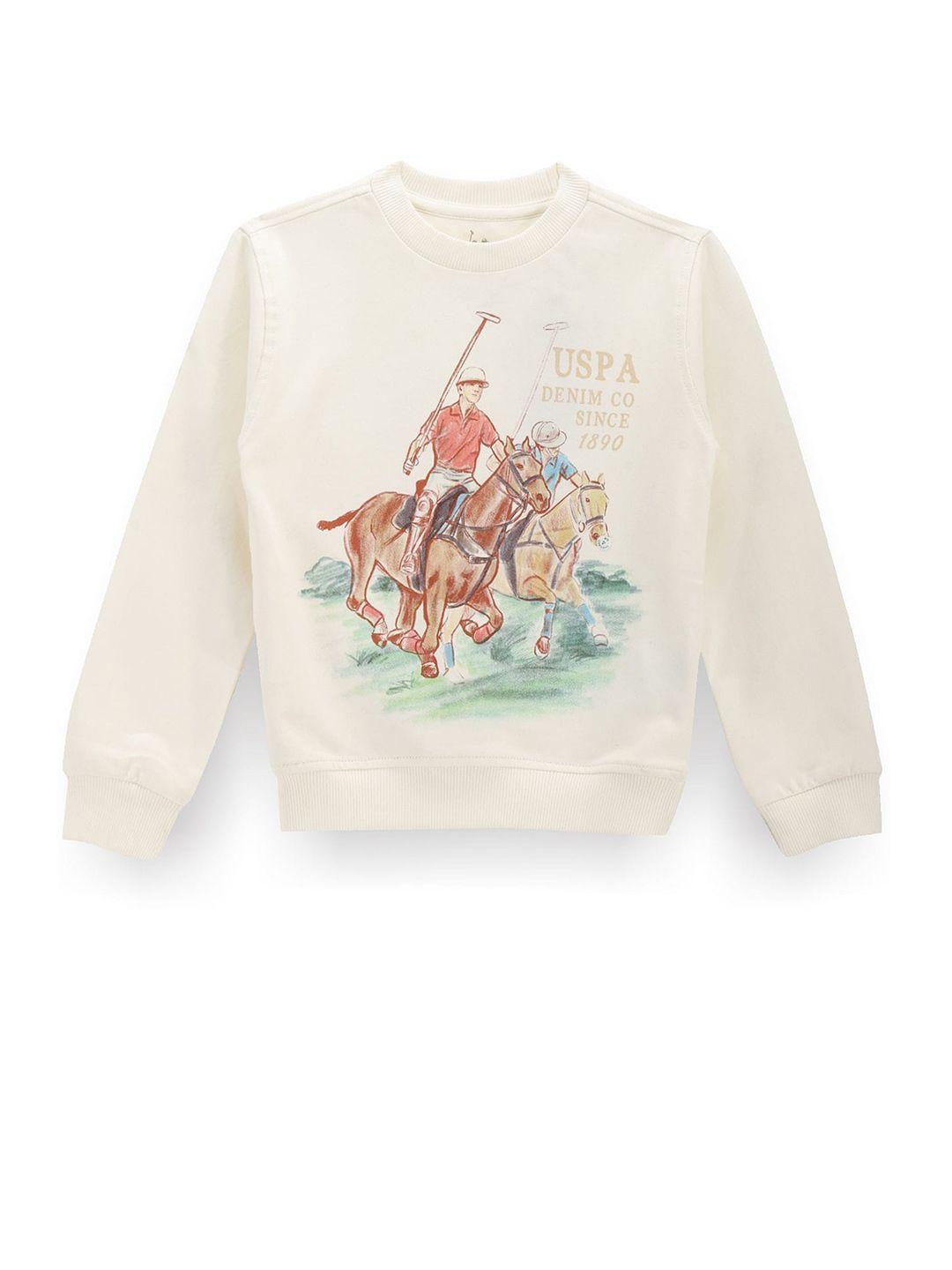 u.s. polo assn. kids boys graphic printed pullover sweatshirt