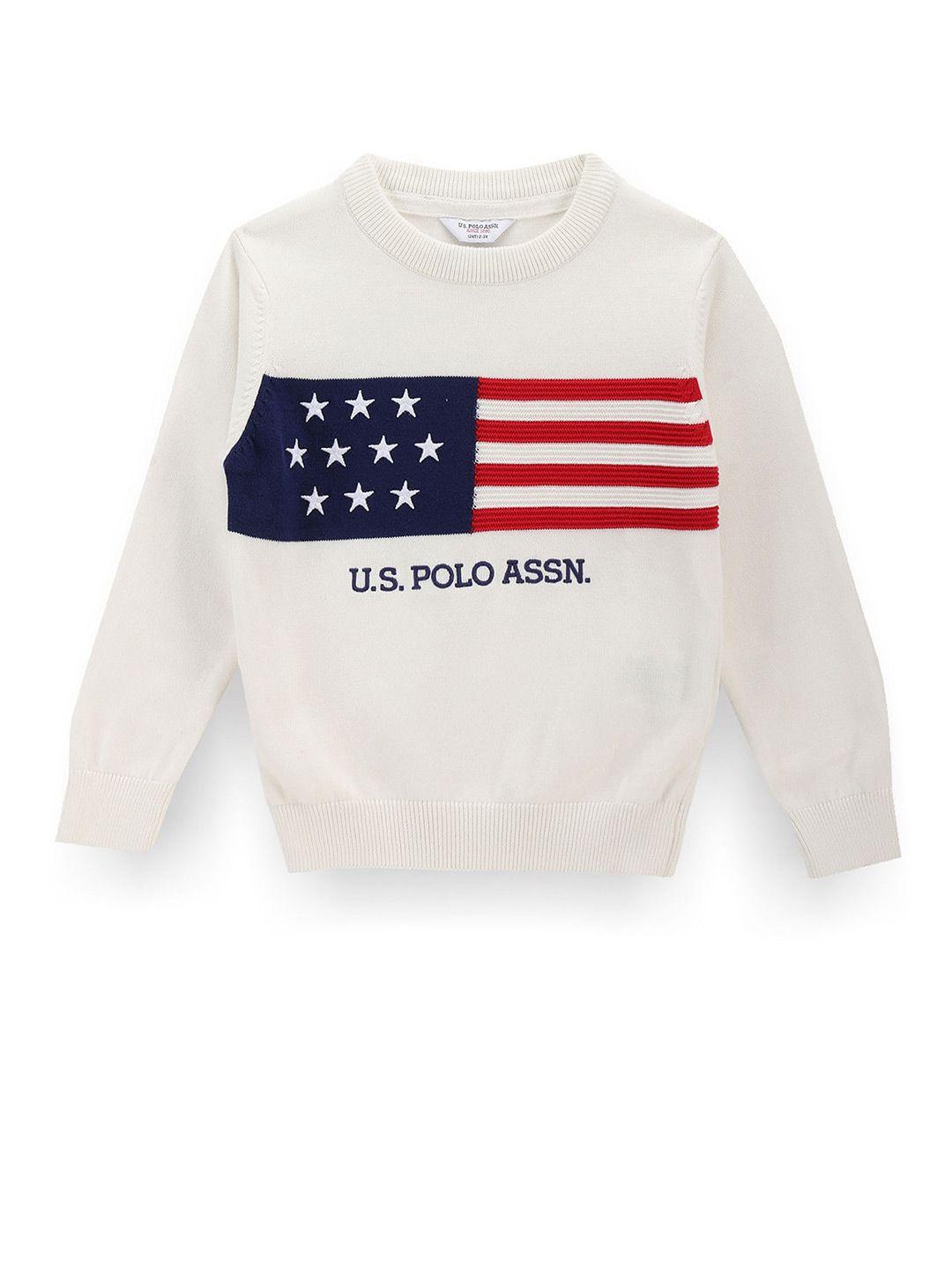 u.s. polo assn. kids boys graphic printed pure cotton pullover