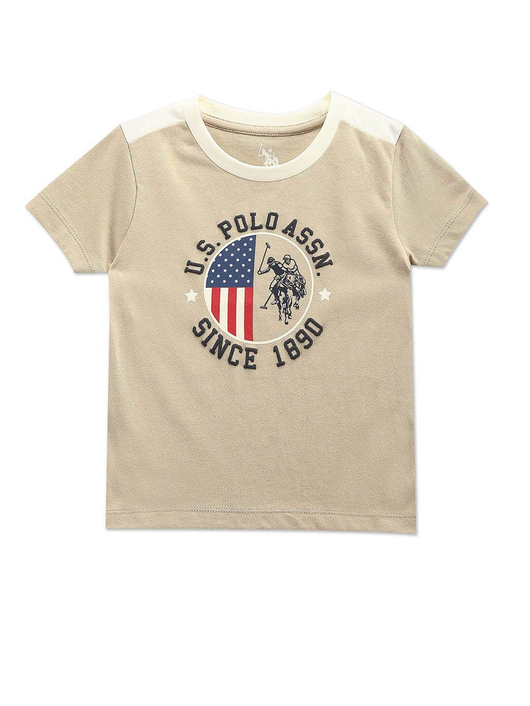 u.s. polo assn. kids boys graphic printed pure cotton t-shirt