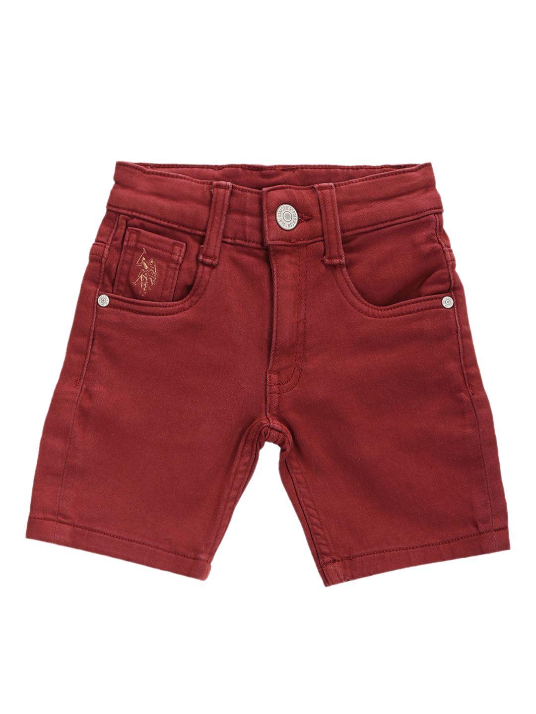 u.s. polo assn. kids boys mid rise cotton denim shorts