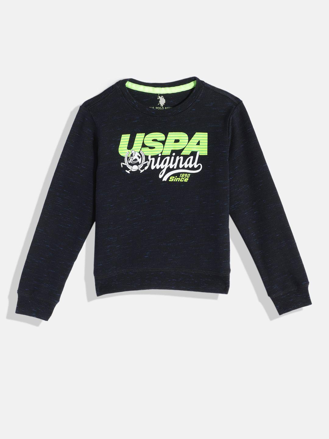 u.s. polo assn. kids boys navy blue printed sweatshirt