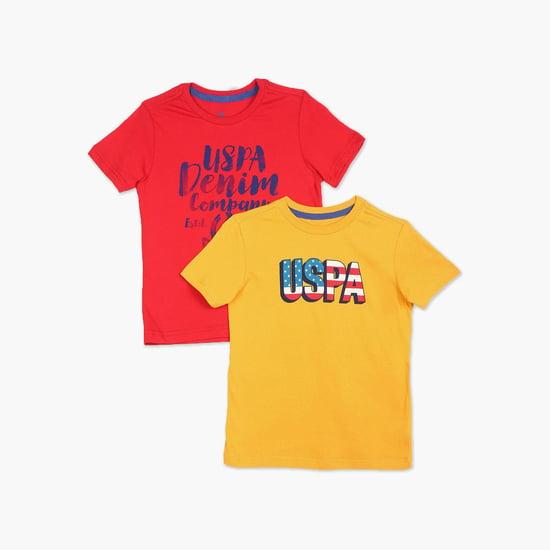 u.s. polo assn. kids boys printed regular fit t-shirt - pack of 2