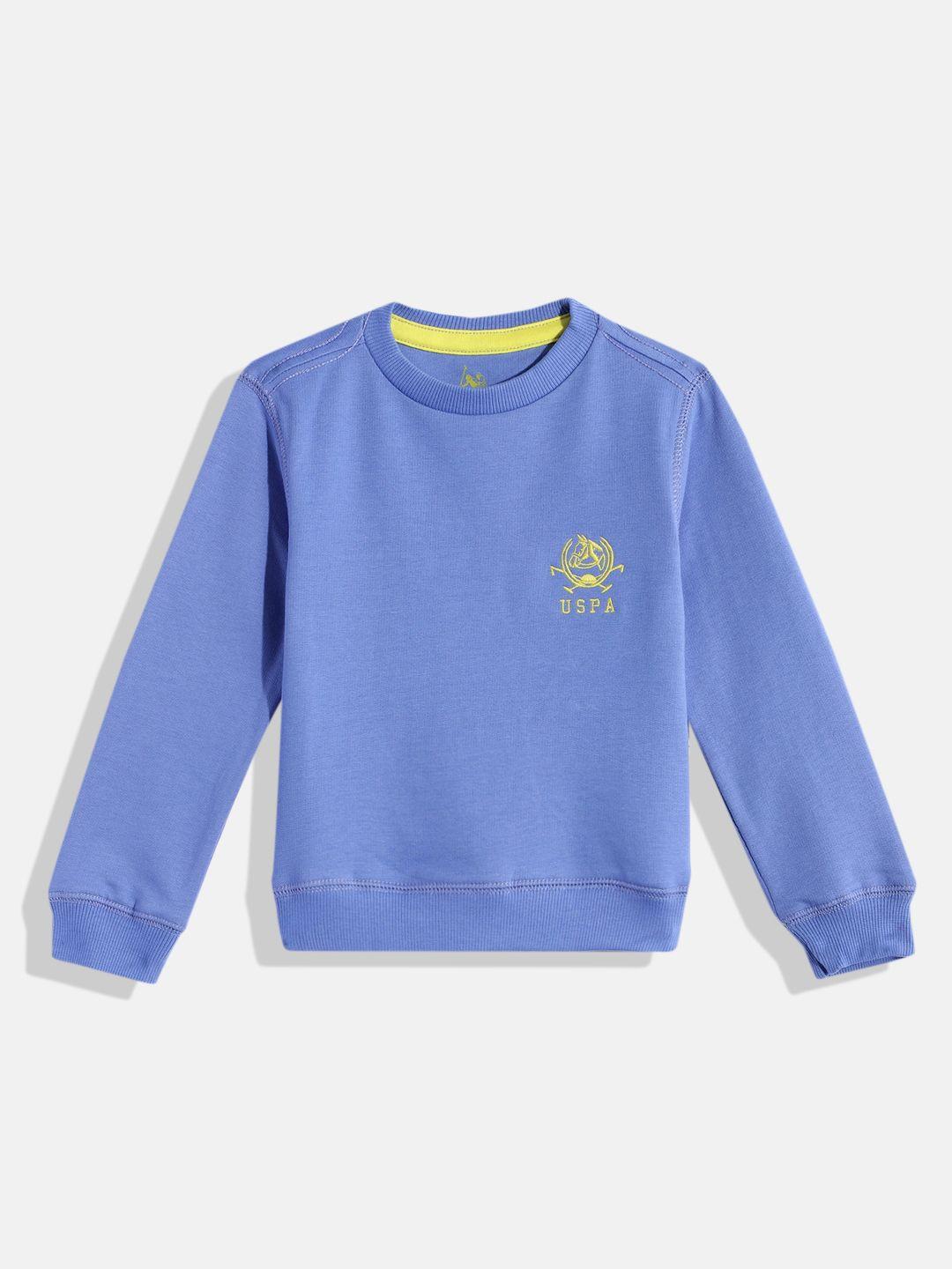 u.s. polo assn. kids boys purple pure cotton sweatshirt